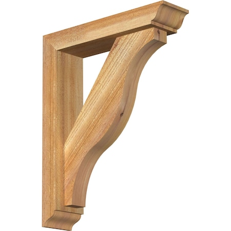 Funston Traditional Rough Sawn Bracket w/ Offset Brace, Western Red Cedar, 4"W x 16"D x 20"H